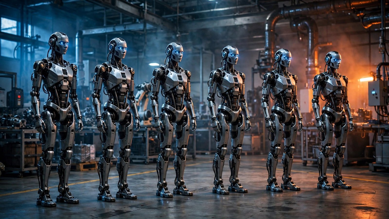 A humanoid robot standing in an industrial facility, illustrating the IFR's first-ever tally of humanoid robot sales