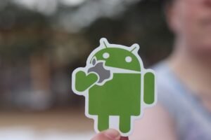 Green Android robot mascot figure