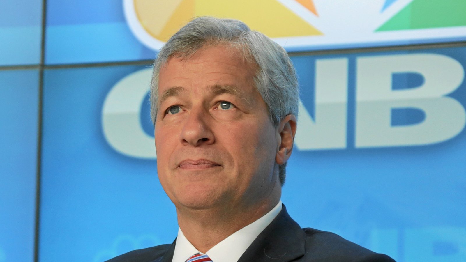 JPMorgan Chase CEO Jamie Dimon speaking during a CNBC television interview at the World Economic Forum in Davos