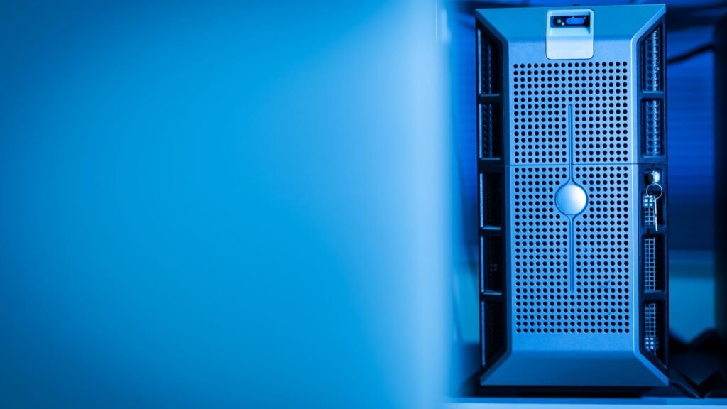 Blue-lit server hardware in a data center, the kind of live systems the AI agents breached